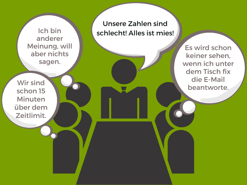 Häufig werden Team-Meetings als Zeitverschwendung angesehen und ein Team-Meeting wird genutzt um Negatives loszuwerden.